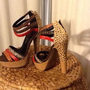 Jessica Simpson Partie calf hair platforms.